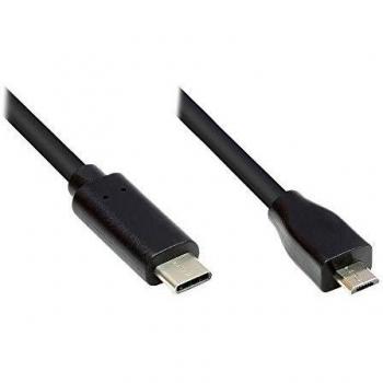Cable USB 2.0 de 3m, tipo C a micro B, color negro