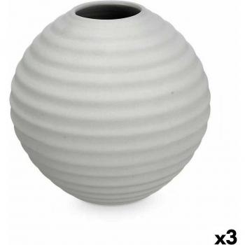 Jarrón de Cerámica Gris 25 x 25 x 25 cm (3 Unidades) Esfera