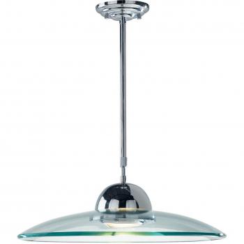 Lámpara colgante hemisferio cromo pulido y cristal 1 luz con pantalla de cristal transparente