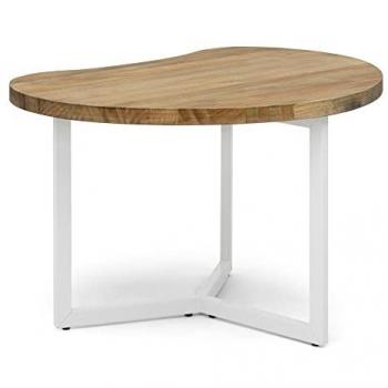 Mesa Auxiliar Bolton 80x52x45cm Eco Blanca Madera Pino Maciza Acabado Vintage Estilo Industrial