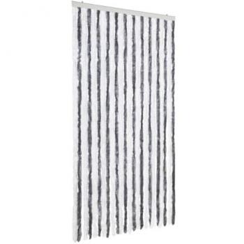 Cortina antimoscas chenilla gris y blanco 100x230 cm
