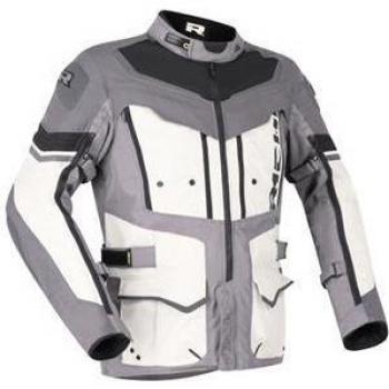 Richa Chaqueta de Moto Infinity 2 Adventure Gris-Naranja, chaqueta textil impermeable para motocicleta, color negro, gris y naranja, tamaño 4XL