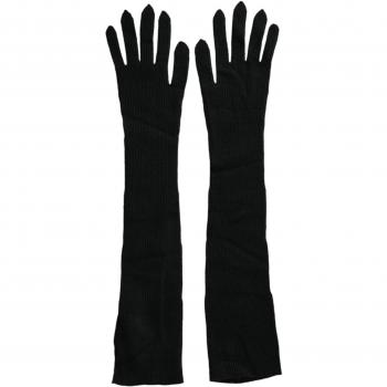 Dolce & Gabbana Black Cashmere Knit Elbow-Length Gloves - 7|S