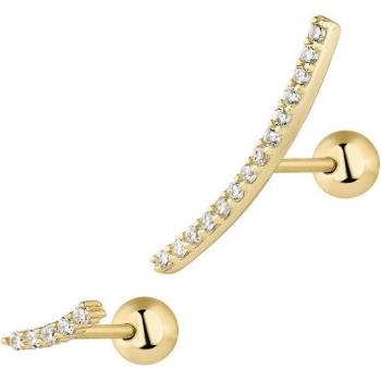 Pendientes asimétricos Earcandy Sena de plata con baño de oro amarillo 18k