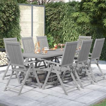 9-Piece Acacia Solid Wood Garden Dining Set