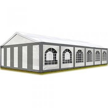 Carpa de fiesta TOOLPORT 6x12 m PE 450 gris-blanco alta calidad para jardines y eventos