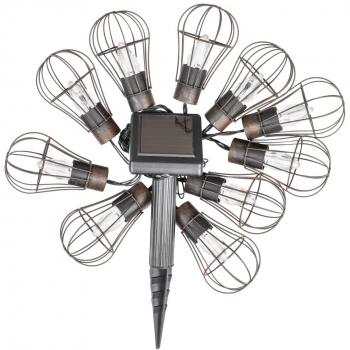 Cadena de bombillas LED solares de jardín 10 uds 5,5 cm