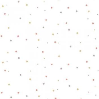Papel pintado Mondo baby Little Stars rosa y blanco Noordwand