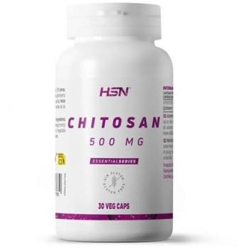 Chitosan 500 MG de HSN | 30 Cápsulas de Quitosan Procedente de la Quitina por Dosis Diaria | ALTA Concentración | No-GMO, Sin Gluten ni Lactosa