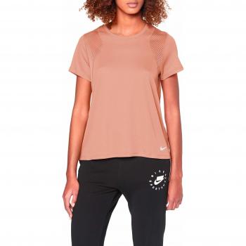 Nike Nk Run SS Camiseta de Manga Corta, Mujer, Pink Quartz/Pink Quartz/