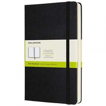 Moleskine notebook expanded large plain black hard cover 5 x 825