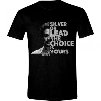 Narcos Silver Or Lead Men'S T-Shirt Black, Camiseta Para Hombre, Negro
