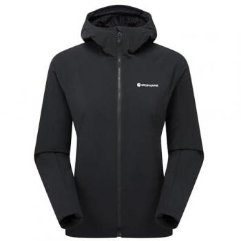 Montane Women's Khamsin Hooded Softshell Jacket - Black - Size 14