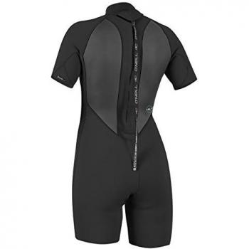 Traje neopreno O'Neill Reactor II 2mm Back Zip S/S Spring mujer, color negro y gris, talla 10