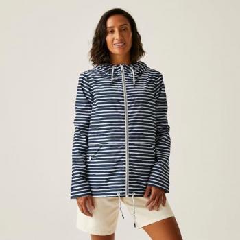 Regatta Women's Bayletta II Waterproof Jacket - Navy/White Painter Stripe, Size 8