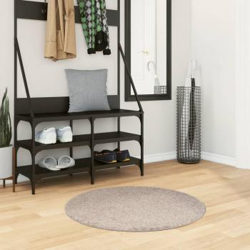 Alfombra Shaggy PAMPLONA Modern Beige Ø 80 cm