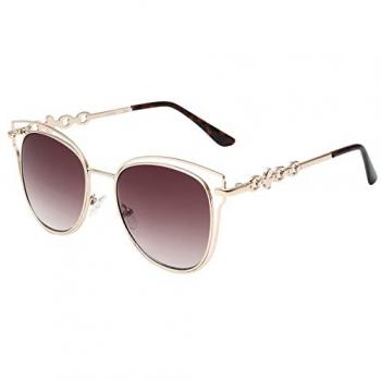 Guess Gold Cat Eye Sunglasses with Gradient Lenses - One Size