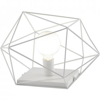 Lámpara de mesa Abraxas Globe blanca, 26.5 cm, E27, diseño de metal, dimensiones 41x30x27 cm