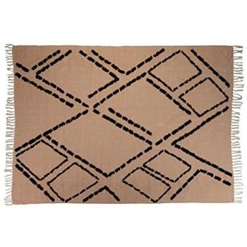 Adda Home Alfombra Tejida a Mano 170x240 cm - Color Marrón/Negro - Material: Algodón - Dimensiones: 240x170x1 cm - Uso: Decoración del hogar, proporciona confort y
