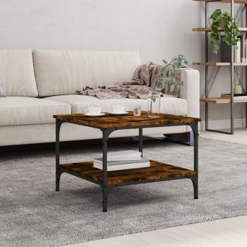Mesa de centro de madera de ingeniería 55x55x40 cm en negro, roble sonoma y roble ahumado - vidaXL Mesita de salón o comedor auxiliar