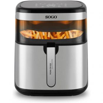 Freidora de Aire Digital SOGO 10L Inox con Ventana de Visualización y 1700W