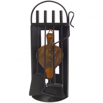 Imex El Zorro 10026 Set de Herramientas para Chimenea Arco-Chapa con Fuelle, Metal Negro, Dimensiones 68 x 23 x 14 cm