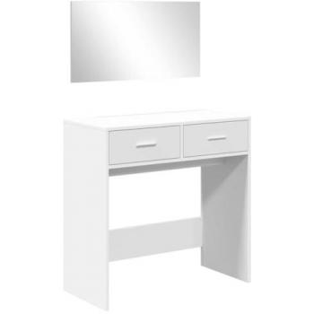 Tocador con espejo blanco 80x39x80 cm, Mesa tocador, tocador de Maquillaje, Muebles de vestidor, Mesa de Maquillaje, Muebles de Dormitorio