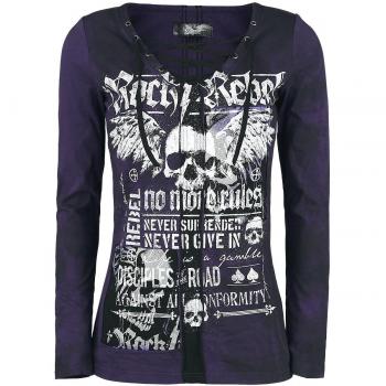 Rock Rebel by EMP Sense Of Doubt Manga Larga Mujer Negro/Lila XS