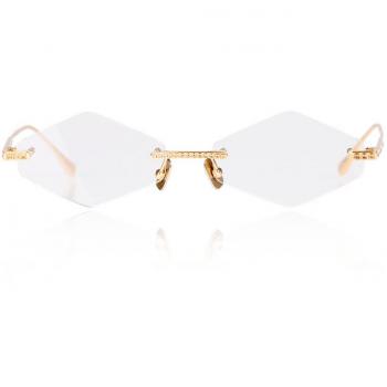 Anna-Karin Karlsson CRYSTAL OPTICAL 2.0 - TRIANGLE Gold Women's Prescription Eyeglasses Size 55 with Blue Light Blocking