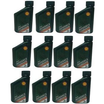 500 ml Botella de Shell Advance 2 Stroke Semi Aceite sintético 500 ml, Patinete Cortacésped Motosierra