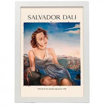 Lámina Poster Decorativa de Dorothy Spreckles - Impresión A3 Estilo Salvador Dalí con Marco Blanco para Salón y Dormitorio
