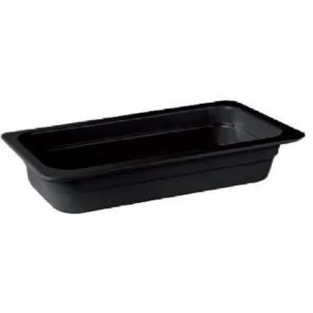 Cubeta GN 1/3 de Melamina Negra Resistente para Vasos, Tazas y Platillos