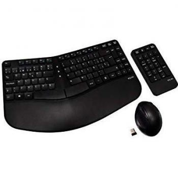 V7 CKW400ES Ergonomic Keyboard Mouse Combo Wireless W/KEYPAD Spanish - ES