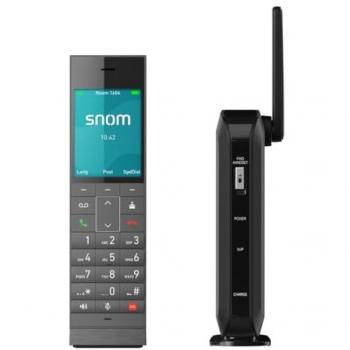 Teléfono inalámbrico DECT Snom HM201 para hostelería - Antibacteriano, pantalla a color, soporta hasta 4 combinados por base