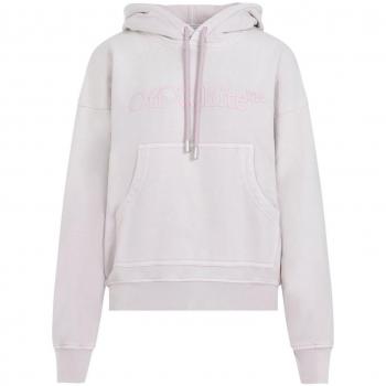 Off-White Women's Cotton Hoodie in Pink, Size Small