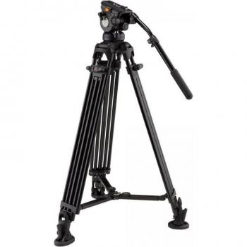 Ikan E-Image EG05A2 3-Section Aluminum Tripod with GH05 Fluid Video Head and Mid Spreader