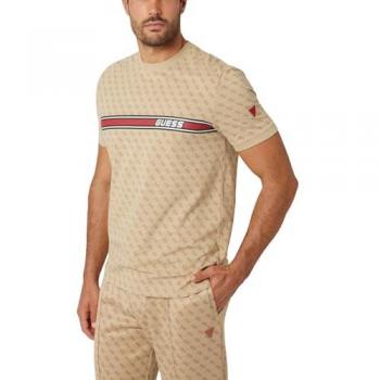 Camiseta Logo Todo Sobre Guess Jamey Beige Regular Fit L