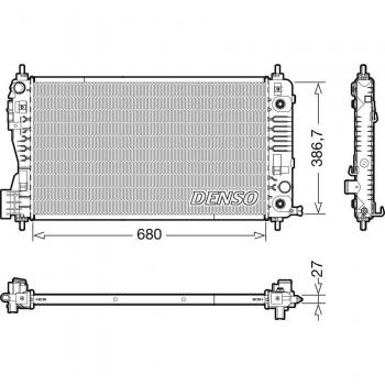 Radiador DENSO DRM99012 - Componente Original de Alta Calidad para Refrigeración del Motor