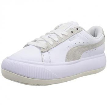 Puma Women's White Suede Low Sneakers Mayu Mix