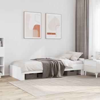 Estructura de cama de madera de ingeniería blanca 90x190 cm Vidaxl