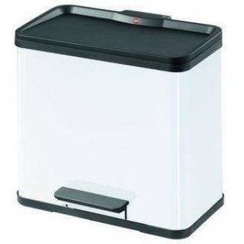 Basura para reciclaje de chapa de acero, altura: 440mm, interior de contenedores 3x 11L, color blanco