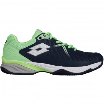 Lotto Men Space 400 Clay Tennis Shoes Clay Court Shoe Dark Blue - Lime 9,5