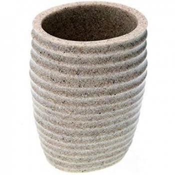 BigBuy Home Portacepillos De Dientes Beige Poliresina