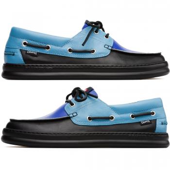 CAMPER Twins Men's Sneakers - Blue/Black, Size 45, Smooth Leather