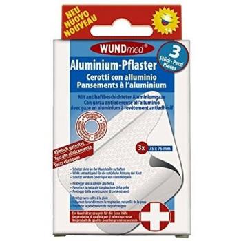 Parches de Aluminio para Heridas 75x75mm, 3 Unidades