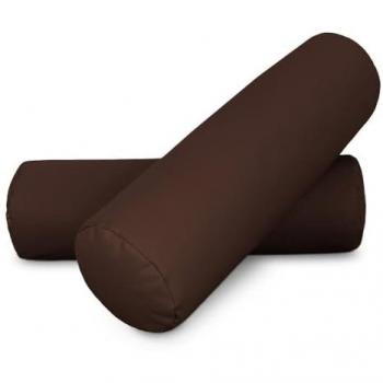 Cojín Rodillo Cilíndrico 50x15 Marrón HAPPERS - Pack de 2 Unidades, Polipiel, Cómodo y Resistente para Alivio Postural