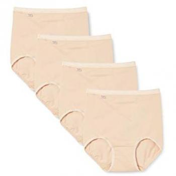 Sloggi Women's Basic+ Maxi Briefs 4 Pack - Beige Cotton - Size 7XL