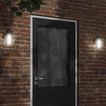 Apliques de exterior 2 unidades acero inoxidable negro vidaXL, luz de pared exterior, lámpara de pared de jardín