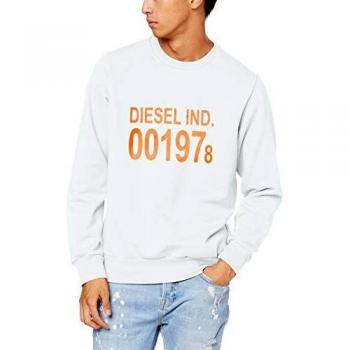 Diesel S-Girk-J3 - Sudadera con cuello redondo, color blanco Blanco blanco XL