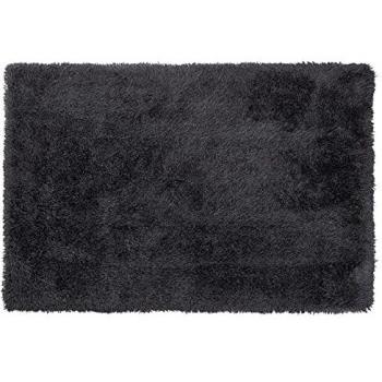 Alfombra Peluda Negra de Pelo Largo 160 x 230 cm Rectangular de Poliéster Cide